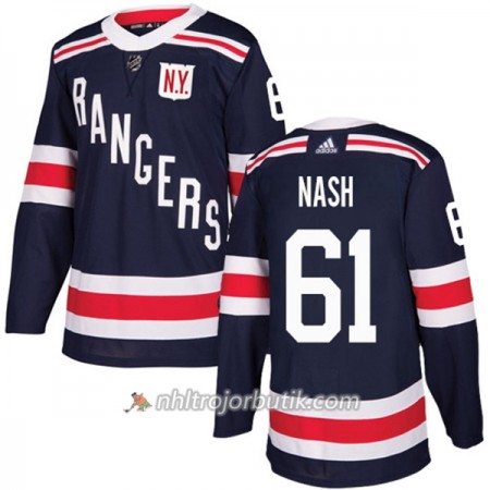 Män Ishockey New York Rangers Tröja Rick Nash 61 Adidas 2017-2018 Marinblå 2018 Winter Classic Authentic